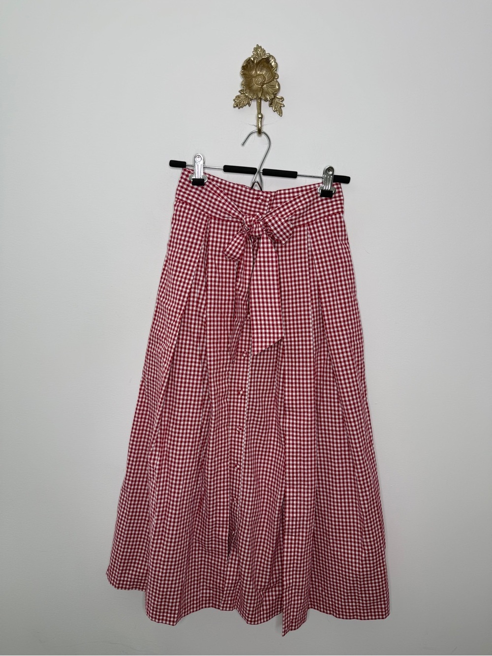 Ivy City Angela Skirt in Red Gingham S